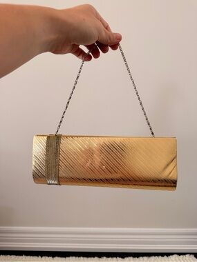 Vintage Gold Evening Clutch with Chain Strap